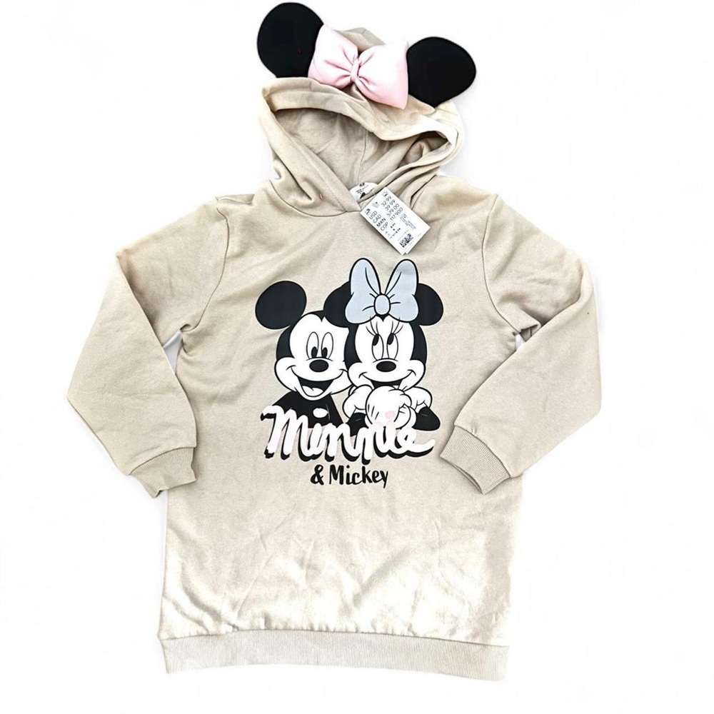 New!! Minnie Mouse H&M girl’s cream hoodie with adorable ears and bow